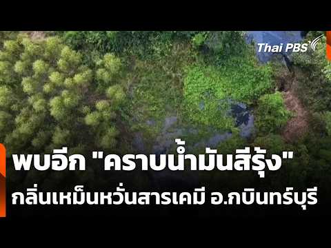 พบอีก “คราบน้ำมันสีรุ้ง” กลิ่นเหม็นกังวลสารเคมี อ.กบินทร์บุรี | ข่าวเที่ยง 17 ต.ค. 69