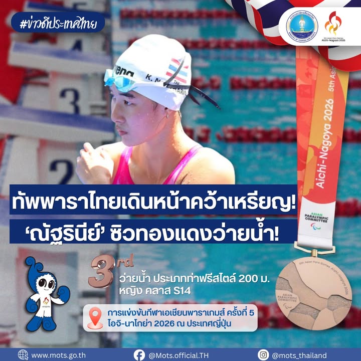 -ข่าวดีประเทศไทย-ทัพพาราไทยเดินหน้าคว้าเหรียญ-ณัฐรินี