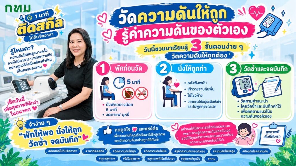  ความดันโลหิตสูงบางครั้งอาจไม่มีอาการ-การวัดความดันอย่างถูกว