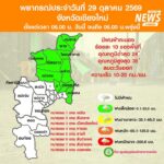 (29/10/69)-…ภาคเหนือยังคงมีฝนฟ้าคะนองบางแห่ง-ทั้งนี้เมืองจ